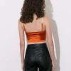 Satin Draped Corset Top>MICAS Fashion