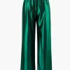 Satin Drawstring Wide Leg Pants>MICAS Discount