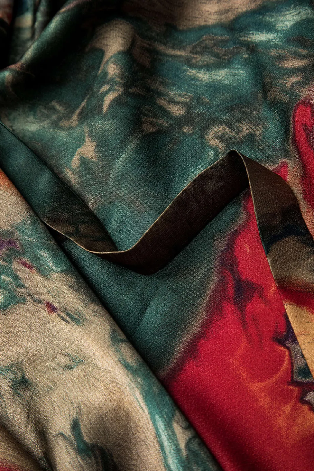 Satin Floral Print Tie Front Skirt>MICAS Outlet