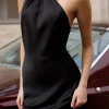 Satin Halter Neck Sleeveless Maxi Dress>MICAS Online
