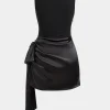 Satin Patchwork Asymmetrical Sleeveless Mini Dress>MICAS Fashion