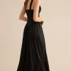 Satin Sleeveless Maxi Dress>MICAS Discount