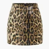Sequin Leopard Print Mini Skirt>MICAS Sale