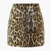 Sequin Leopard Print Mini Skirt>MICAS Sale