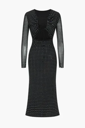 Sequin Long Sleeve Cut Out Maxi Dress>MICAS Sale