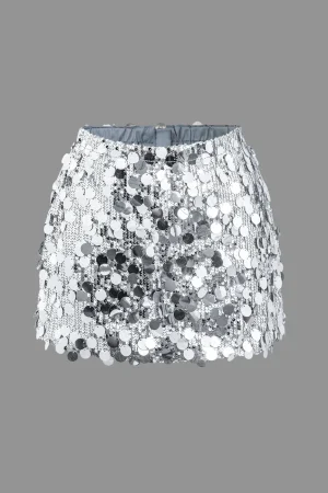 Sequin Mesh Mini Skirt>MICAS Hot
