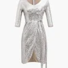 Sequin Pleated Mini Dress>MICAS Hot