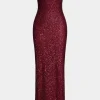 Sequin Strapless Sleeveless Maxi Dress>MICAS Fashion