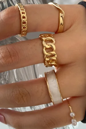 Set of 5-pcs Chain Rings>MICAS Clearance