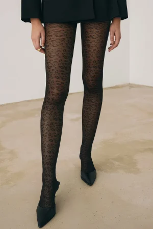 Sheer Abstract Pattern Tights>MICAS Hot