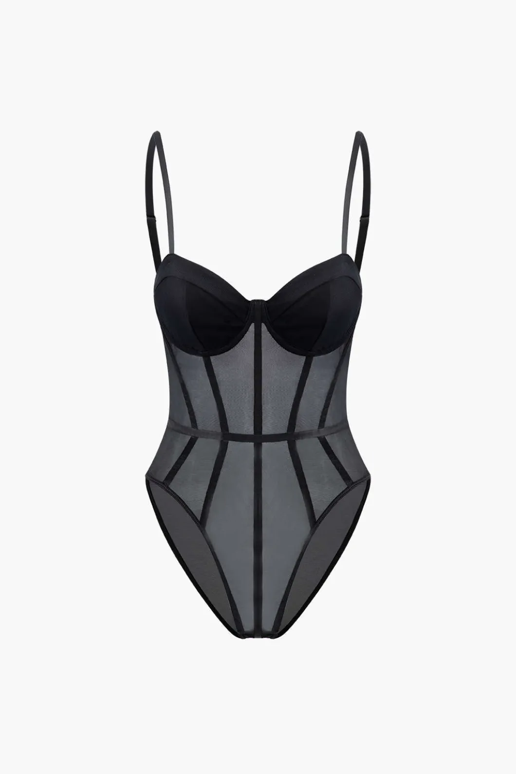 Sheer Bustier Corset Bodysuit>MICAS Discount