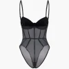 Sheer Bustier Corset Bodysuit>MICAS Discount