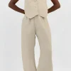 Sleeveless Button Vest And Wide Leg Pants Set>MICAS Outlet