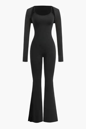 Slit Leg Cami Jumpsuit And Shrug Set>MICAS Online