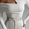 Solid Asymmetrical Long-Sleeve Top>MICAS Discount