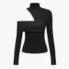 Solid Asymmetrical Long-Sleeve Top>MICAS Discount
