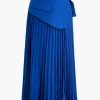 Solid Asymmetrical Pleated Skirt>MICAS Fashion