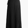 Solid Asymmetrical Pleated Skirt>MICAS Fashion