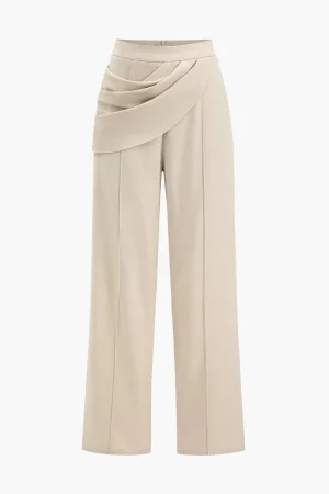 Solid Asymmetrical Trousers>MICAS Fashion
