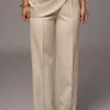 Solid Asymmetrical Trousers>MICAS Fashion