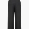 Solid Asymmetrical Wrap Belted Trousers>MICAS New
