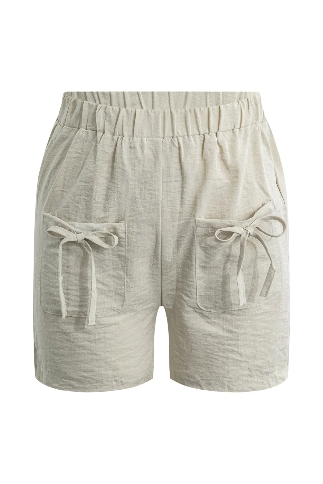 Solid Backless Bow Knotted Short Set>MICAS Sale