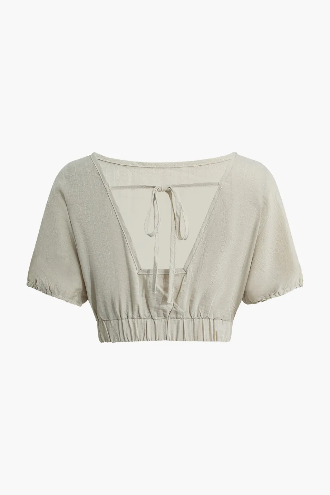 Solid Backless Bow Knotted Short Set>MICAS Sale