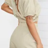 Solid Backless Bow Knotted Short Set>MICAS Sale