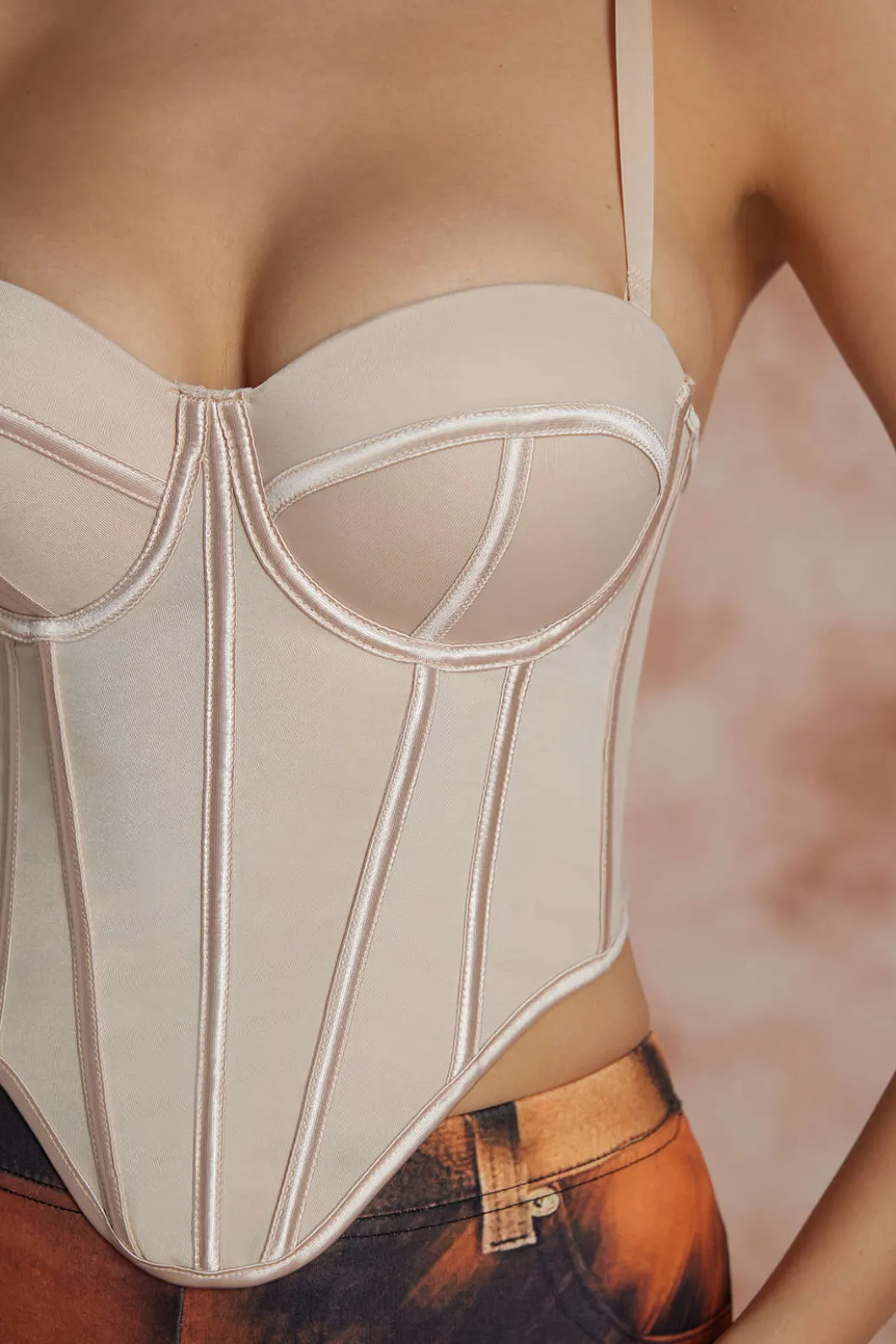 Solid Bustier Corset Top>MICAS Sale