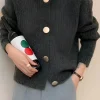 Solid Button Sweater Cardigan>MICAS Clearance