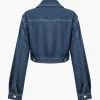 Solid Contrast Binding Pocket Zipper Denim Outerwear>MICAS Outlet
