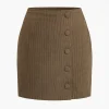 Solid Corduroy Mini Skirt>MICAS Hot