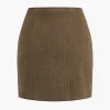 Solid Corduroy Mini Skirt>MICAS Hot
