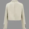 Solid Crop Button Blazer>MICAS Outlet