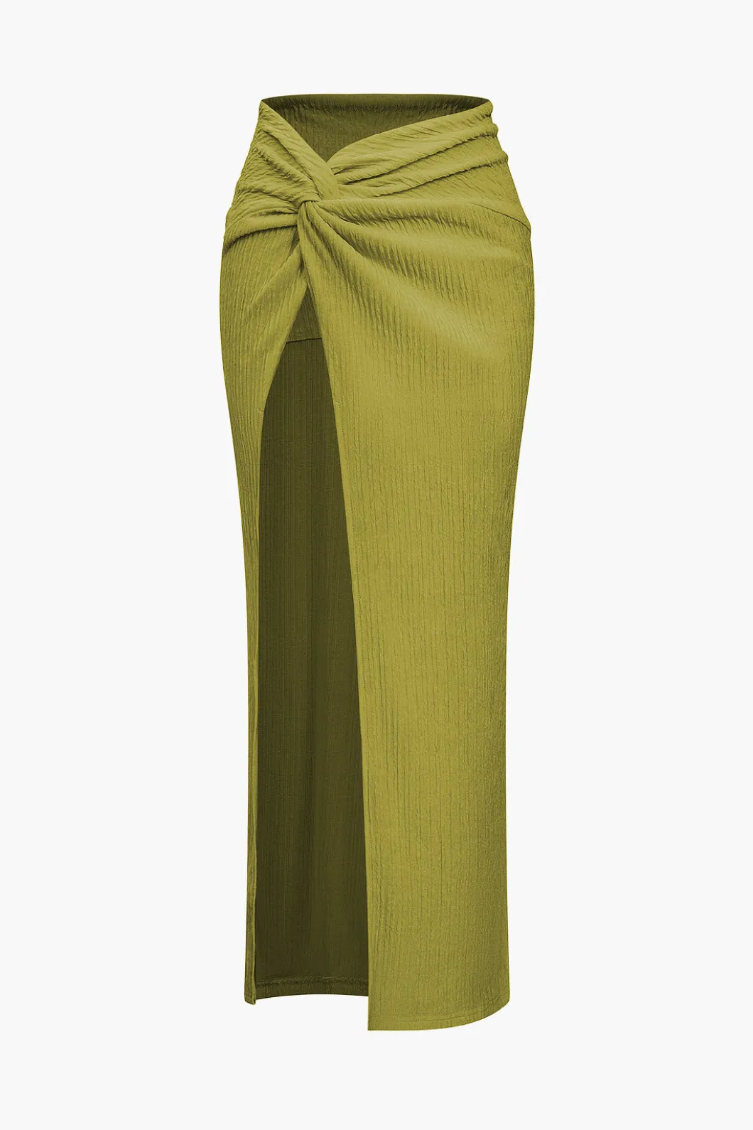 Solid Crop Tank Top And Slit Twist Knot Skirt Set>MICAS Hot