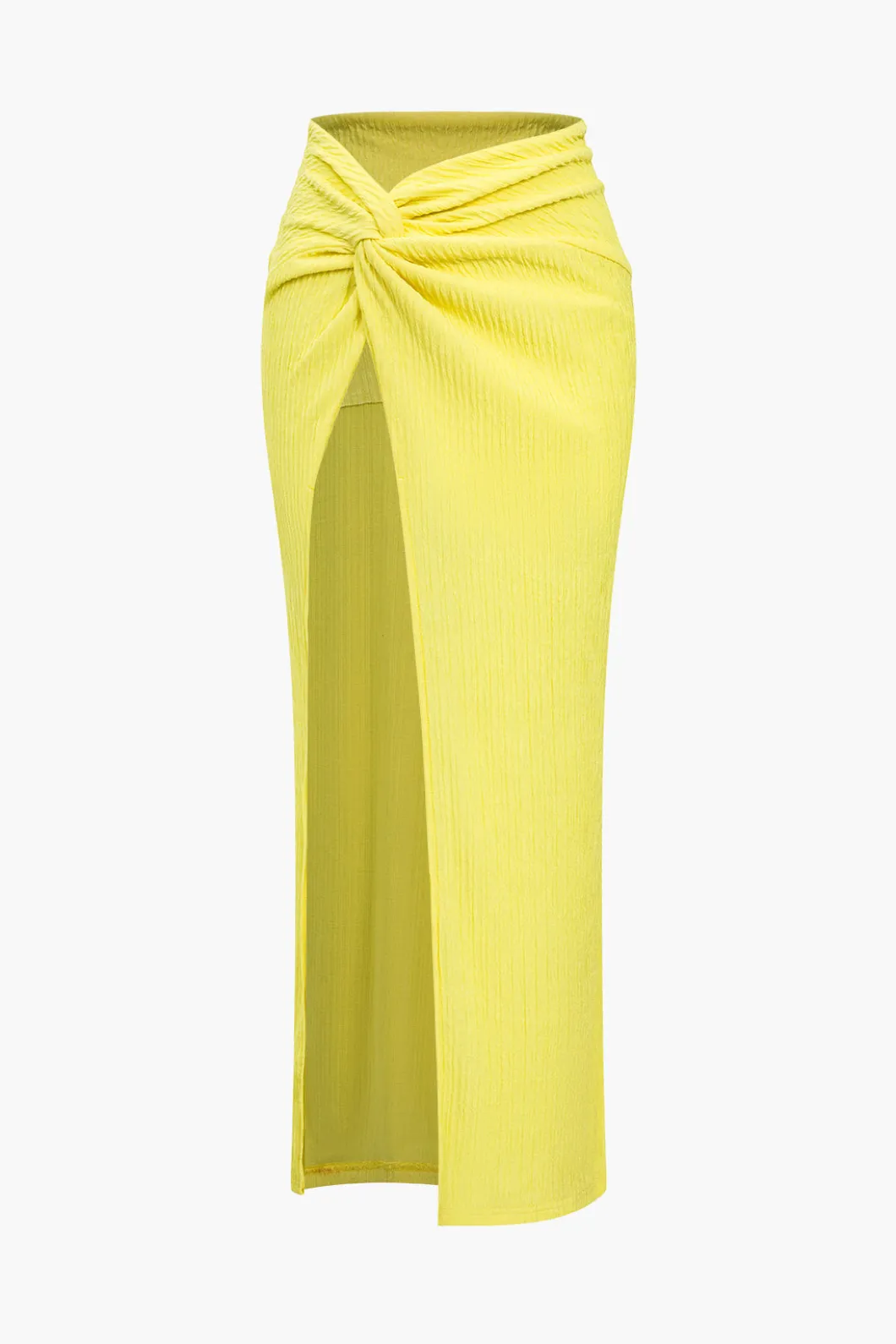 Solid Crop Tank Top And Slit Twist Knot Skirt Set>MICAS Hot