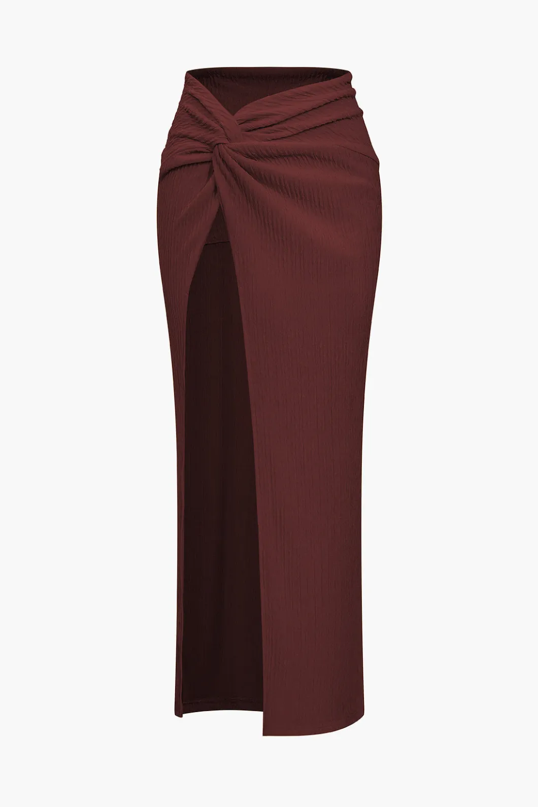 Solid Crop Tank Top And Slit Twist Knot Skirt Set>MICAS Hot