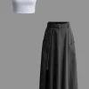 Solid Crop Tank Top And Zipper Pocket Pleated Skirt Set>MICAS Hot