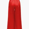 Solid Crossed Backless Top And Wide Leg Trousers Set>MICAS Sale