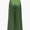Solid Crossed Backless Top And Wide Leg Trousers Set>MICAS Sale
