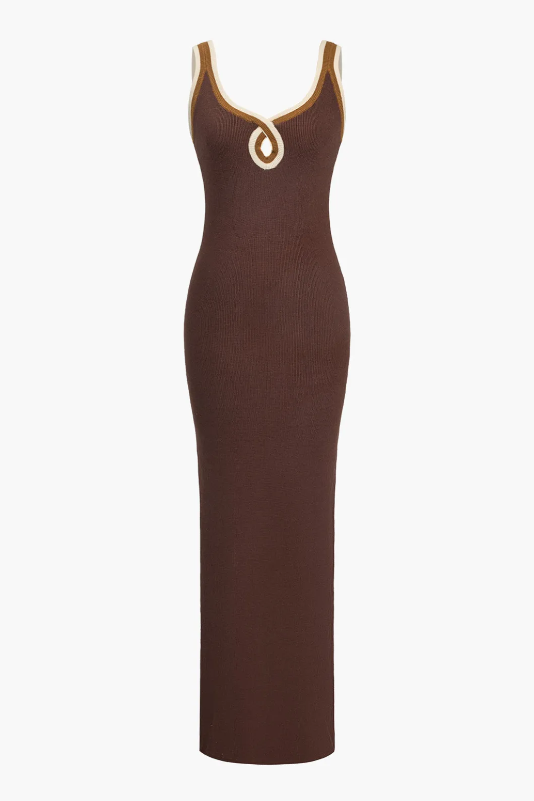 Solid Cut Out Color Block Maxi Dress>MICAS Sale