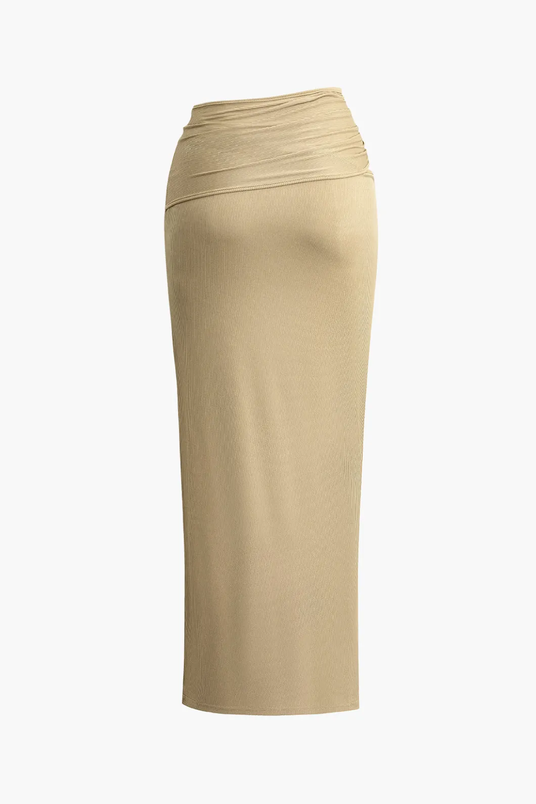 Solid Cut Out Crop Tank Top And Ruched Split Midi Skirt Set>MICAS Best