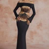 Solid Cut Out Twist Knot Long-Sleeve Maxi Dress>MICAS Best