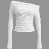 Solid Cut Out Twist Knot Long-Sleeve Top>MICAS New