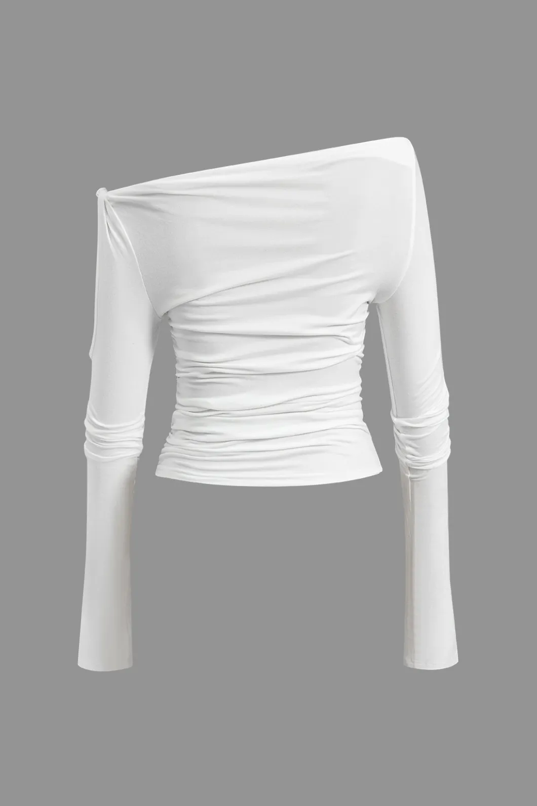 Solid Cut Out Twist Knot Long-Sleeve Top>MICAS New
