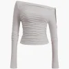 Solid Cut Out Twist Knot Long-Sleeve Top>MICAS New