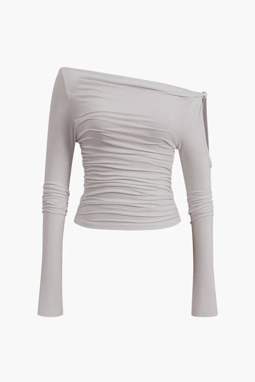Solid Cut Out Twist Knot Long-Sleeve Top>MICAS New