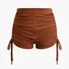 Solid Drawstring Zipper Shorts Set>MICAS Sale