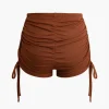 Solid Drawstring Zipper Shorts Set>MICAS Sale