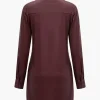 Solid Faux Leather Button Long Sleeve Mini Dress>MICAS New